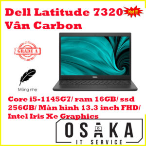 Dell Latitude 7320 – Vân carbon, Core i5-1145G7, RAM 16GB, SSD 256GB, Intel Iris Xe Graphics, 13.3” FHD