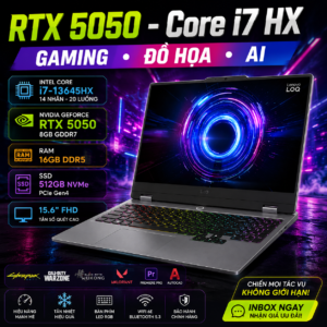 Lenovo Gaming LOQ 15IRX10, Core™ i7-13645HX,AI,RAM 16GB,SSD 512GB,15.6"FHD,RTX 5050 8GB