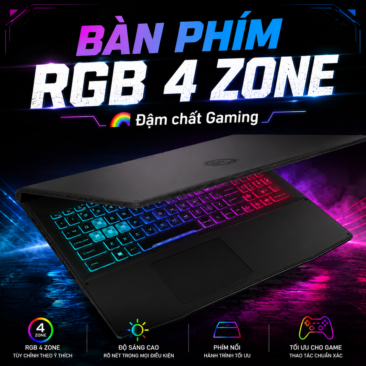 MSI Gaming Katana 15 B13V, Intel i7-13620H, ram 16gb, ssd 512gb, card rời Nvidia GeForce RTX 4060 -8gb, 15.6inch FHD 144Hz